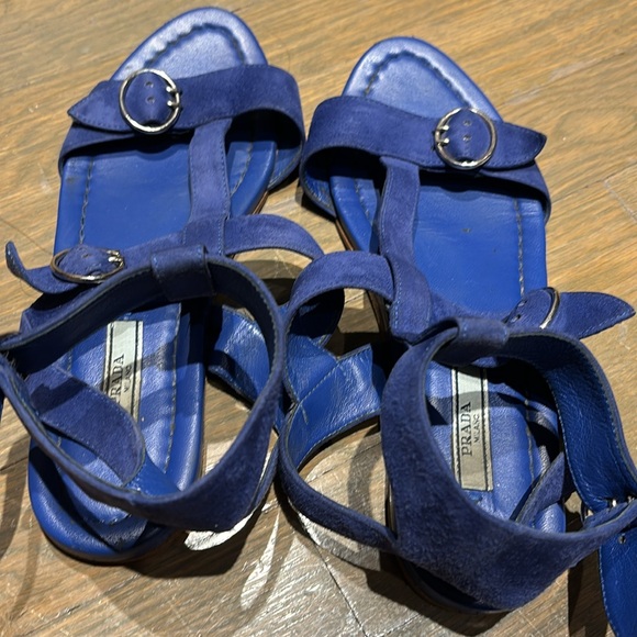 PRADA suede gladiators sandals, blue, size 8 - Picture 6 of 9